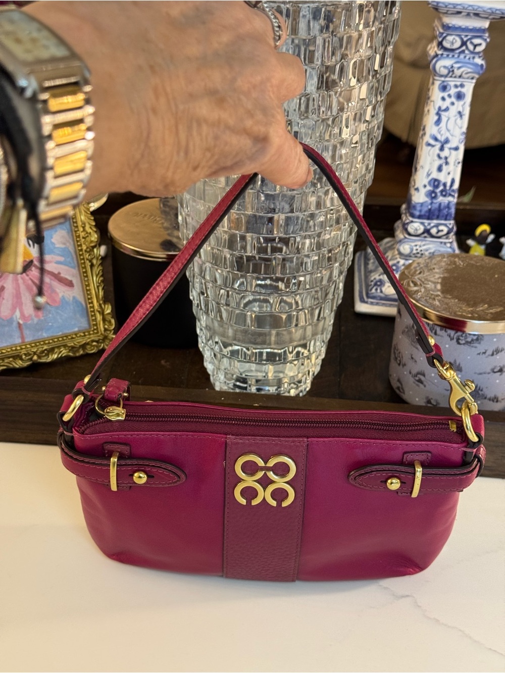 🩷 VINTAGE COACH COLETTE LEATHER POUCHETTE /CLUTCH BAG!